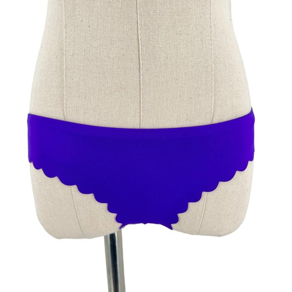 J. Crew Other - J. Crew Womens Scalloped Edge Low Rise Bikini Bottom Purple Size XXS